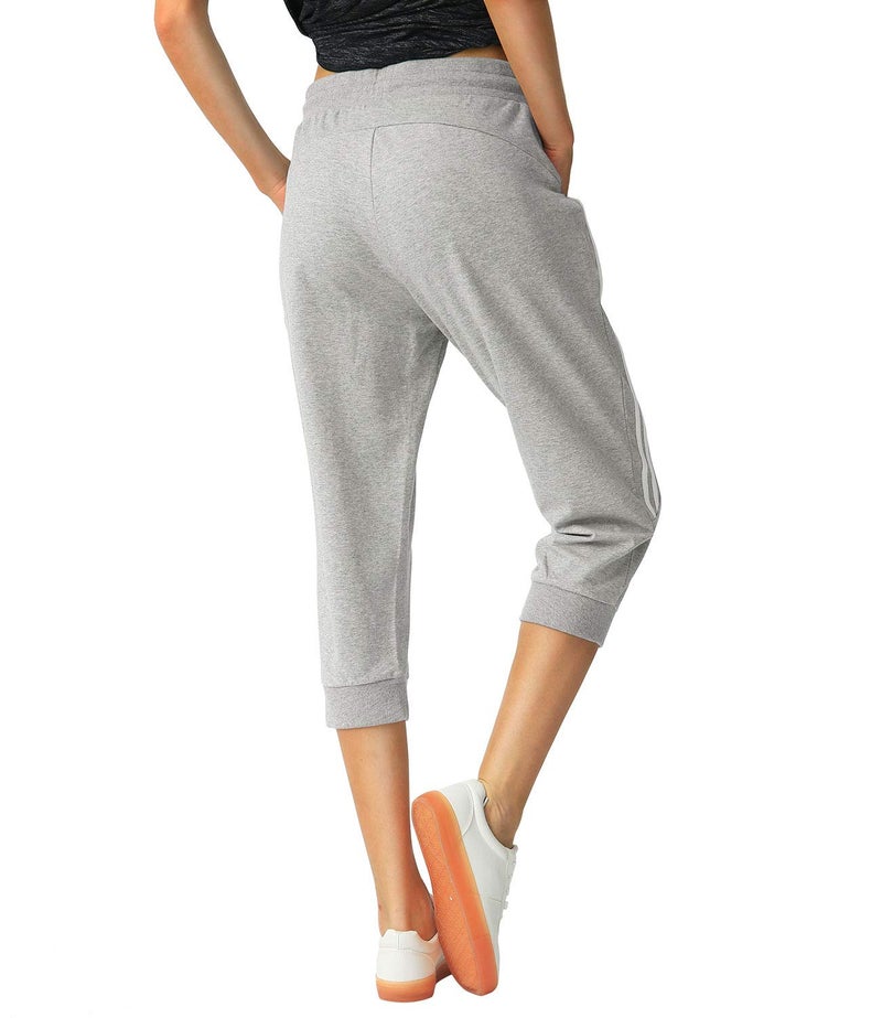 SPECIALMAGIC Women's Capri Pants Cropped Joggers with Pockets Elastic Waist Drawstring Capri Sweatpants Light Grey Medium - Image 4